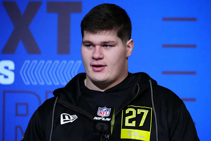 Iowa center Tyler Linderbaum at NFL Combine
